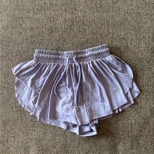 Light Lavender Women's Ruffle Athletic Shorts